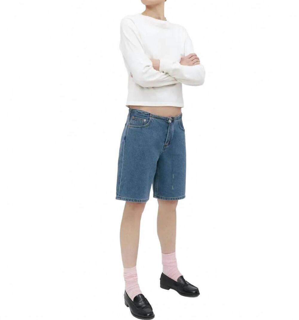 NEW STILL HERE cool relaxed leg shorts in classic blue